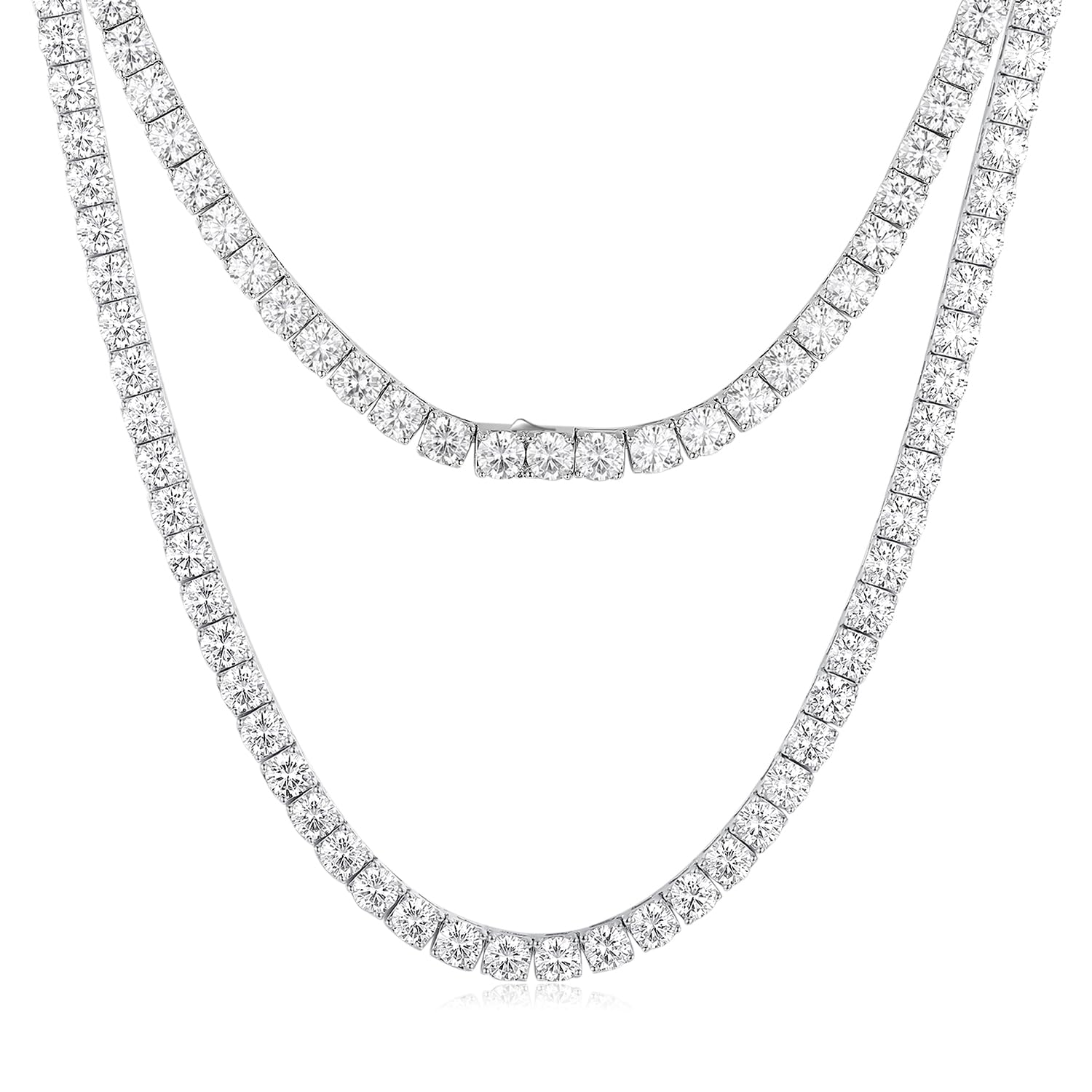 FANCIME Collana In Argento 925 Con Moissanite Rotonda 1/2/3 Carati - VVS1, Taglio Brillante, Ciondolo Classico, Regalo Per Lei