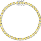 "Spirit Renewal" Yellow Citrine Tennis Sterling Silver Bracelet