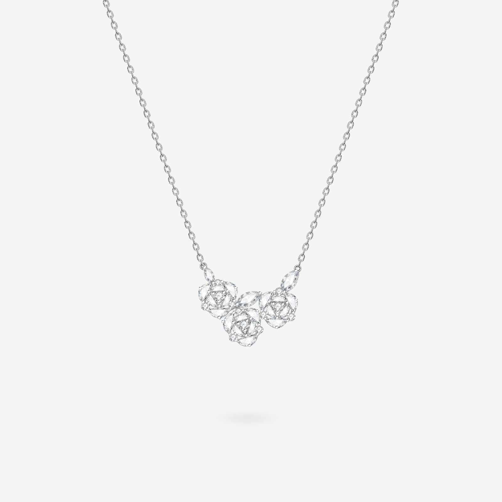 FANCI ME "Three Roses" Sterling Silver Necklace Main