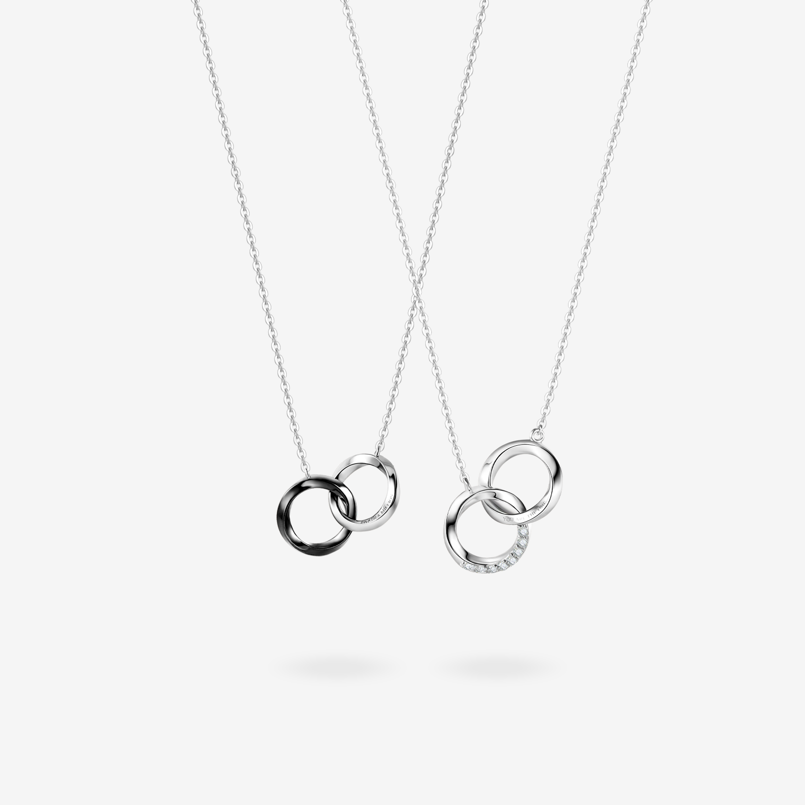 FANCIME "Together" Interlocking Ring Sterling Silver Necklace Main