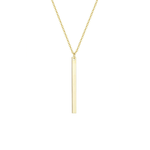FANCIME Minimalist Bar Vertical Drop 14K Yellow Gold Necklace Main
