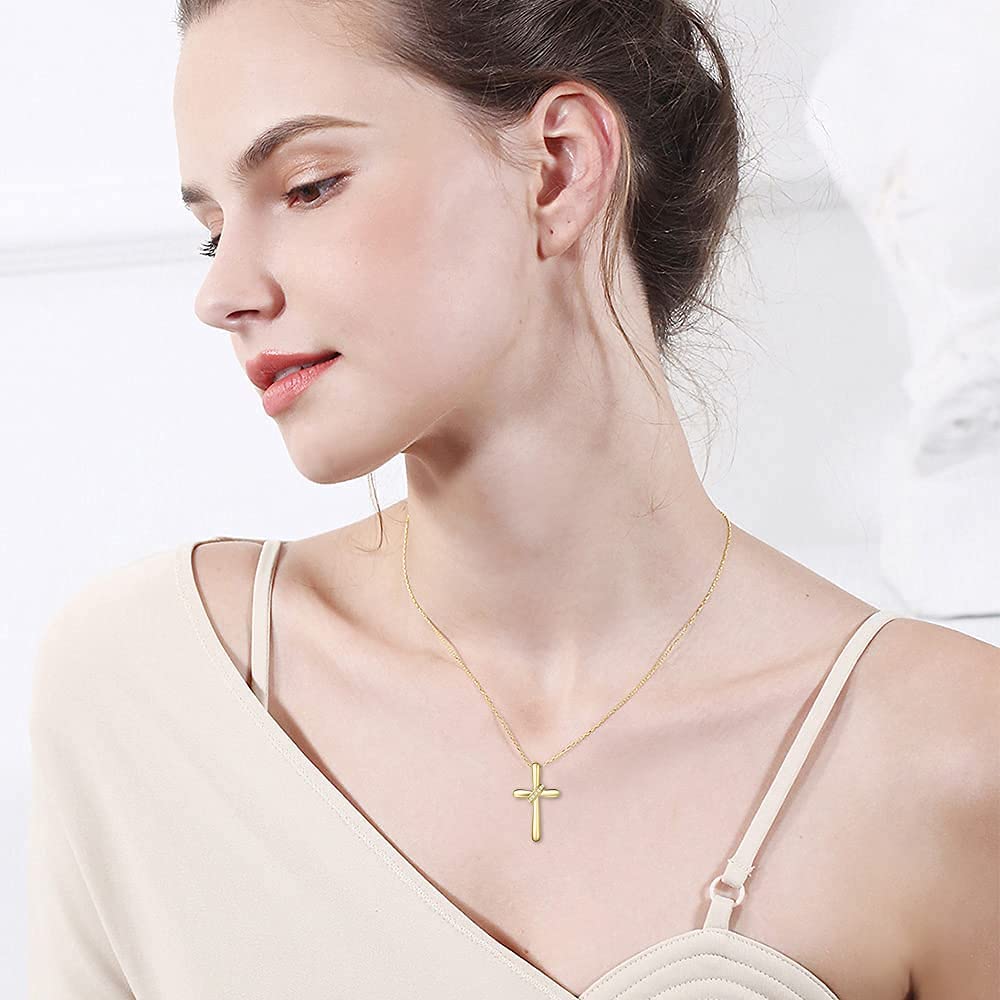FANCIME Puffy Cross 9kt Yellow Gold Necklace Show