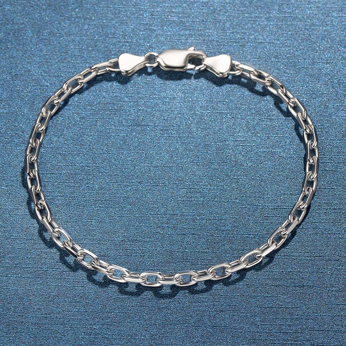 FANCIME Men's Oval Cable Chain Sterling Silver Bracelet  Show