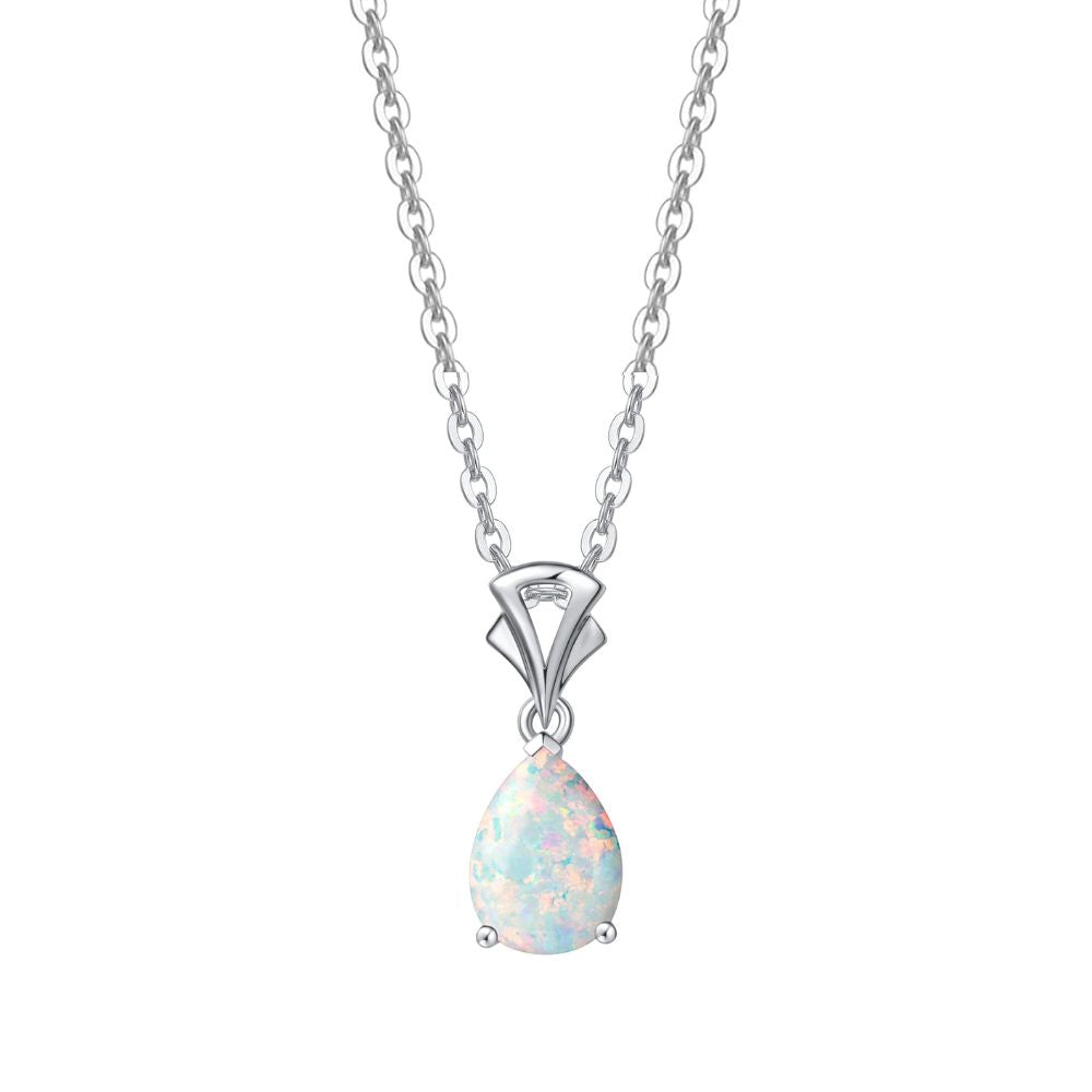 FANCIME Opal October Gemstone Sterling Silver Necklace – FANCI.ME