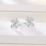 FANCIME “Blooming Bow“ Butterfly Floral Bow Sterling Silver Earrings