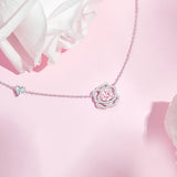 FANCIME "Rose Amour" Sterling Silver Pearl Double Layer Necklace