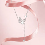 FANCIME “Lightplay Butterfly" Dangling Sterling Silver Necklace