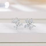 FANCIME “Blooming Bow“ Butterfly Floral Bow Sterling Silver Earrings