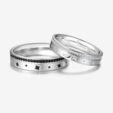 FANCIME "Starlit Affection" Couples Promise Sterling Silver Rings