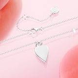 FANCIME "Pink Moment" Pink Heart Sterling Silver Necklace With White Pearl and CZ Stones