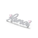 FANCIME "FANCI" Pink Heart Delicate Letter Brooch