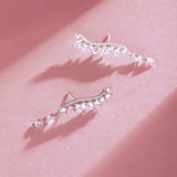 "Enchanted Wings" Sparkling Ear Crawlers Fantasy Sterling Silver Earrings
