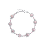 FANCIME "Pink Addiction" Tennis Link Sterling Silver Bracelet