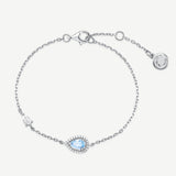 Ocean Eye Birthstone Silver Bracelet in Aquamarine