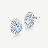Ocean Eye Birthstone Silver Earring in Aquamarine