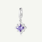 Amethyst Gemstone Silver Charm