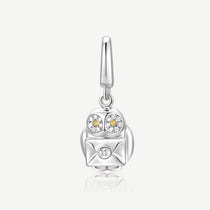 Hedwig sterling silver charm with envelope, yellow cubic zirconia eyes, Harry Potter x FANCIME