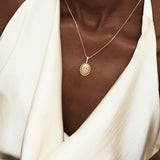 FANCIME "Retro Romance" Vintage Oval Cut October Birthstone Sterling Silver Necklace