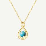 "Infinite Embrace" December Birthstone Turquoise Infinity Symbol Sterling Silver Pendant Necklace