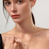 FANCIME "Wisteria Whisper" Flower Drop Y Sterling Silver Necklace