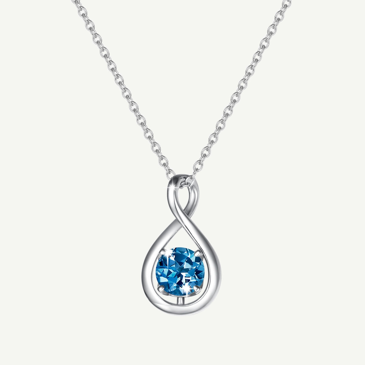 "Infinite Embrace" December Birthstone Topaz Infinity Symbol Sterling Silver Pendant Necklace
