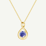 "Infinite Embrace" December Birthstone Tanzanite Infinity Symbol Sterling Silver Pendant Necklace