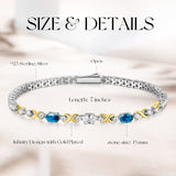 FANCIME "Eternal Duo" December Birthstone Topaz Sterling Silver Tennis Bracelets