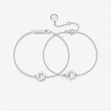 FANCIME "Infinite Time Lock" Couples Promise Sterling Silver Bracelets