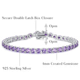 "Spiritual Purple" Amethyst Tennis Sterling Silver Bracelet