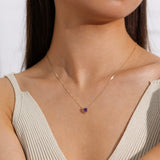 FANCIME Delicate Amethyst Heart February Birthstone 14K Gold Necklace