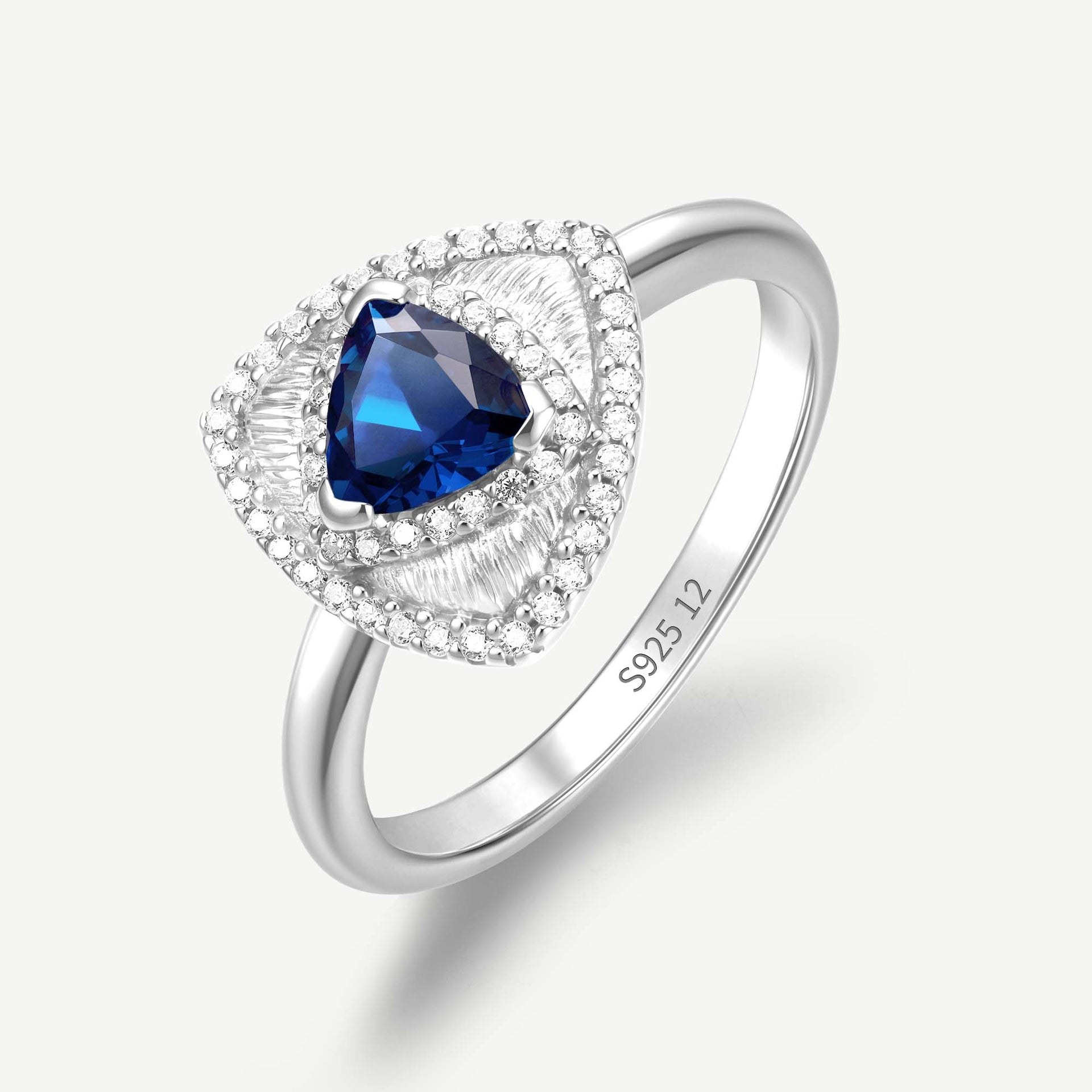 Trinity Textured Ring Created Sapphire