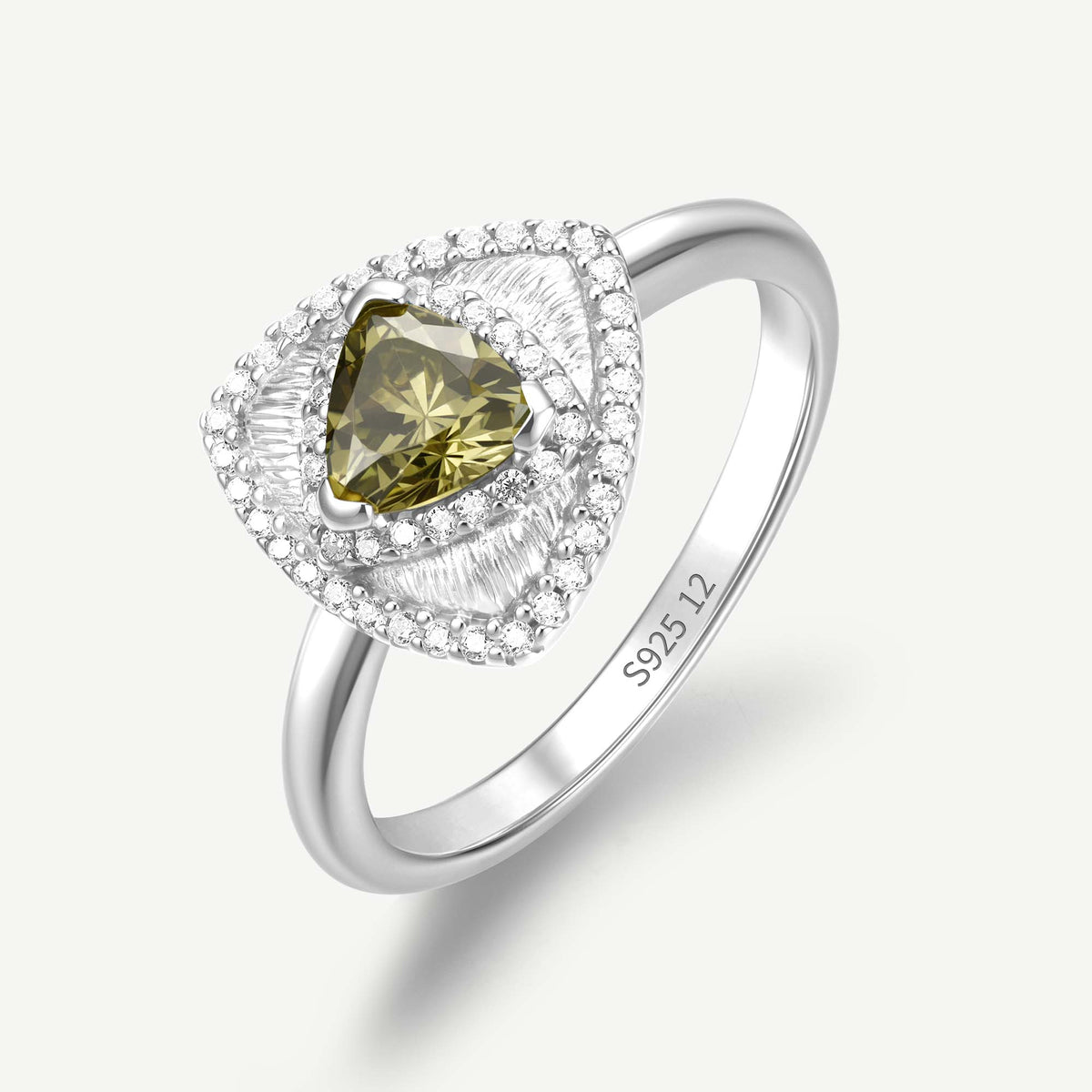 Trinity Textured Ring Created Peridot