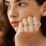 FANCIME Classic Round Cut Solitaire Moissanite Sterling Silver Ring