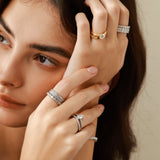 FANCIME Hidden Halo Oval Cut Sterling Silver Ring