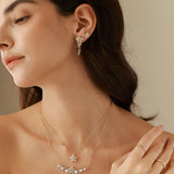 FANCIME "Vega Serenade" Twinkling Star Alpha Lyrae Sterling Silver Stud Earrings