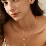 FANCIME "My Sunshine" Sunflower Drop Citrine Birthstone Rotatable Sterling Silver Necklace