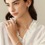 FANCIME “Wisteria Whisper” Flower Drop Sterling Silver Earrings