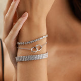 FANCIME "Connected" Möbius-Kreis-Paararmbänder aus Sterlingsilber