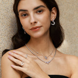 "Pink Dream" Moon Star Sterling Silver Dangling Earrings