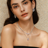 FANCIME「ローズ・アムール」スターリングシルバードロップイヤリング