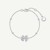 FANCIME “Blooming Bow“ Butterfly Floral Bow Sterling Silver Bracelet
