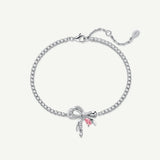 FANCIME “My Fairy Lady” Sterling Silver Sweet Bow White Stone Tennis Bracelet