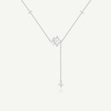 "Starlit Melody" Dangling Star Sterling Silver Drop Necklace