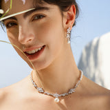 Wisteria Bloom Drop Soft Silver Promise Necklace