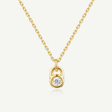 Promise Lock Silver Pendant Necklace