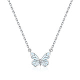 FANCIME "Starlight Butterfly" Luminous Enamel Sterling Silver Necklace