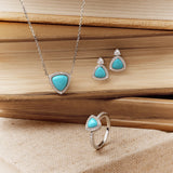 Trinity Essential Silver Earrings in Turquoise
