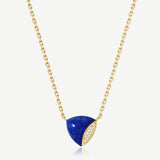 Balance Silver Necklace in Natural Lapis Lazuli