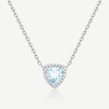 Balance Essential Silver Necklace in Created Aquamarine