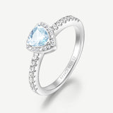 Balance Essential Silver Ring in Created Aquamarine